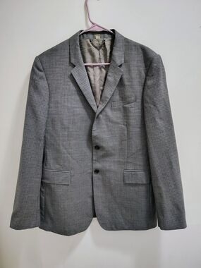 BURBERRY LONDON  MILBURY Gray Check Mens Blazer Jacket 54R